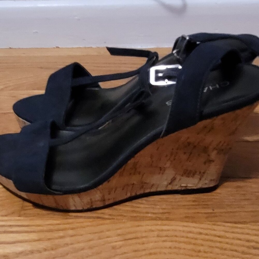Navy Wedge Sandals